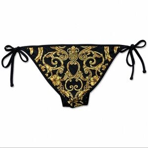 NWT Versace Barocco Print Tie Side Bikini Bottom Women's Size 5 Authentic